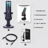 Condenser microphone - RGB - USB - with earphone jack - for Smartphones / laptops / gamingMicrophones