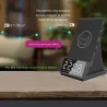 Wireless fast charger - phone holder - Bluetooth speaker - FM radio - alarm clock - LED - USBHolders