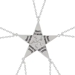 "Best Friends" - five-pointed star pendant with necklace - 3 - 8 piecesNecklaces