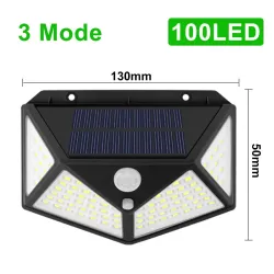 Outdoor / garden solar light - lamp - waterproof - motion sensor - 3-modes - 100 LEDSolar lighting