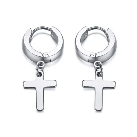 Earrings with cross - unisex - stainless steelEarrings