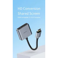 HDMI-compatible to VGA adapter - micro USB - with video / audio power - 1080PAudio