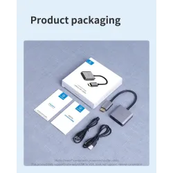 HDMI-compatible to VGA adapter - micro USB - with video / audio power - 1080PAudio