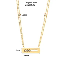 Elegant necklace - with sliding crystals - stainless steelNecklaces