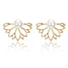 Flower shaped stud earrings - with crystals / pearlsEarrings