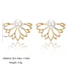 Flower shaped stud earrings - with crystals / pearlsEarrings