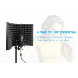 Professional studio soundproofing panel - soundproof shield - microphone acoustic isolator - foldable - alloyMicrophones