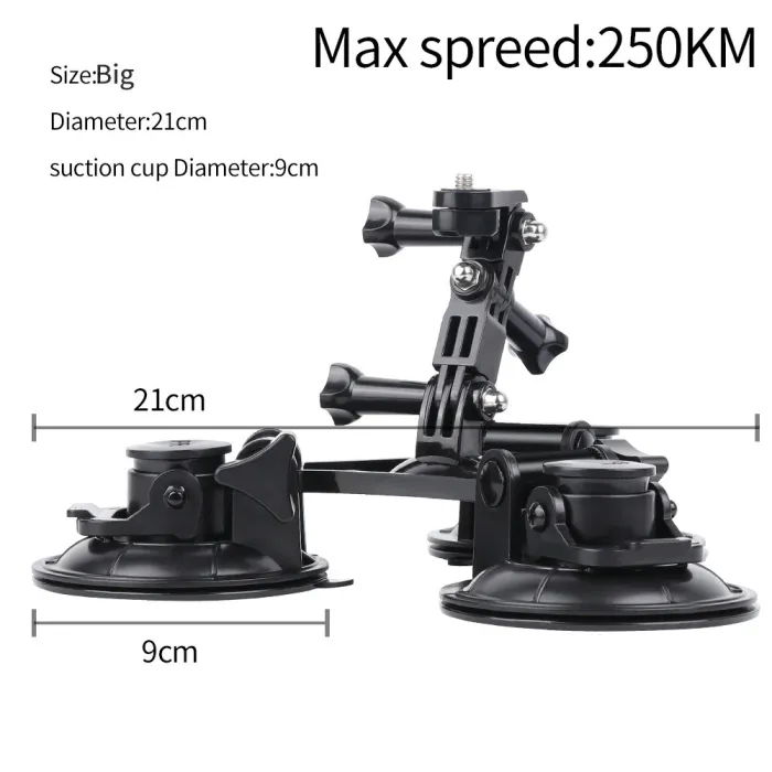 Car window suction cup - 1/4" tripod - adapter - mount for GoPro / SJCAM Xiaomi Yi 4KMounts