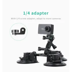 Car window suction cup - 1/4" tripod - adapter - mount for GoPro / SJCAM Xiaomi Yi 4KMounts