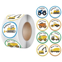 Decorative round stickers - rewards labels - for kids - bus / tractor / airplane / good jobDecoration