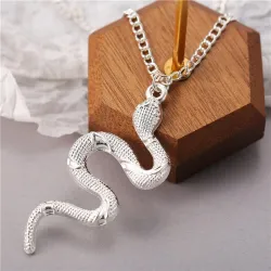 Stylish necklace with a snake pendantNecklaces