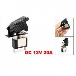 Car SPST toggle rocker switch with LED - 12V 20A - carbon coverSwitches