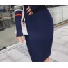 Elegant striped pencil dress - with long sleeveDresses