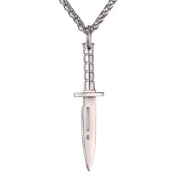 Knife shaped pendant with necklace - Hip Hop style - stainless steelNecklaces