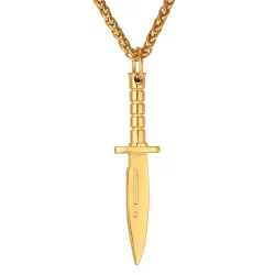 Knife shaped pendant with necklace - Hip Hop style - stainless steelNecklaces