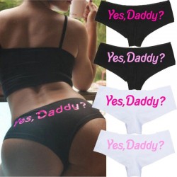 Sexy funny panties - cotton knickers - "Yes Daddy" letteringLingerie