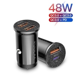 Mini - dual USB car charger - quick charge - type-C - 48W - QC3.0 PD3.0