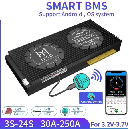 BMS Lifepo4 4S smart battery - with balancer - Bluetooth / Android / IOS - 12V - 72V - 30A - 200ABattery