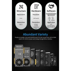 BMS Lifepo4 4S smart battery - with balancer - Bluetooth / Android / IOS - 12V - 72V - 30A - 200ABattery