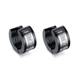 Hoop earrings with Roman numerals - unisex - stainless steelEarrings