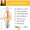 C7 - mini LED night light bulb - candle type - amber glass - E12 / E14 - 0.5WE14