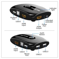 HDMI KVM switch - with extender - 4 USB 2.0 - 4K30Hz 1080P60HzHDMI switchers