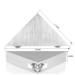 Modern wall lamp - triangle shaped - aluminum - LED - 3WWall lights