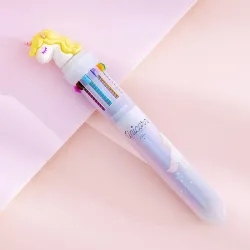 Multi coloured gel pen - with flamingo - 10 ink colorsPens & Pencils