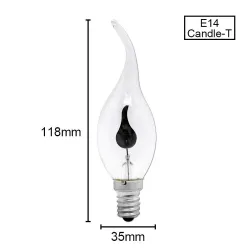 LED bulb - flickering candle flame light - E14 / E27 - 3W - 220V - 10 piecesE27