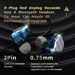 QKZ ZXN - high resolution earphones - in-ear wired headset - dual magnet - 2 Pin - 1DDEar- & Headphones