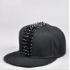 Trendy baseball cap - flat snapback - with rivets - Hip Hop / Punk / Rock styleHats & Caps