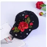 Fashionable baseball cap - with embroidered roses / crystals / studsHats & Caps