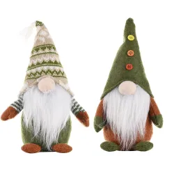 Knitted faceless green Santa Claus - Christmas decorationChristmas