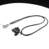 Rope necklace - with crystal wine red garnet pendantNecklaces