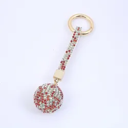 Keychain with crystal ball / leather strapKeyrings