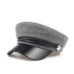 Fashionable cap with a visor - military / captain style - unisexHats & Caps