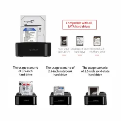 ORICO 2.5 - 3.5 Inch Hard Drive Docking Station USB 3 - Dual-bay HDD - SSD Hard DriveHard drives