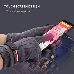 Warm winter suede gloves - with fleece - touch screen function - unisexGloves
