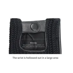 Luxurious sheepskin gloves - knitted - half fingers designGloves
