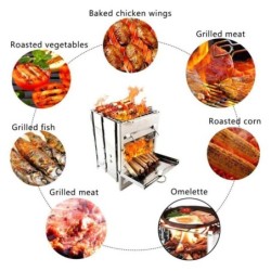 Foldable BBQ stove - wood burning - stainless steelBBQ