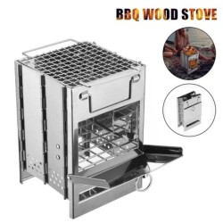 Foldable BBQ stove - wood burning - stainless steelBBQ