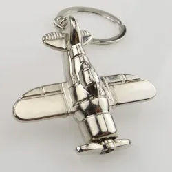 Combat airplane - silver - keychainKeyrings