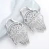 Trendy silver round earrings - hollow out - millennium starEarrings