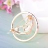 Elegant round brooch - with crystals - heart shaped joined handsBrooches