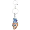 Halloween skull with hat - acrylic keychainKeyrings