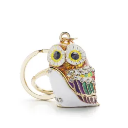 Keychain with owl - crystal / enamel glazingKeyrings