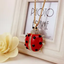 Elegant necklace - with red enamel ladybugNecklaces