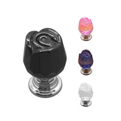 Luxurious furniture knobs - glass crystal rose shapeFurniture