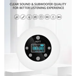 Bluetooth - wireless - portable - shower speaker - waterproof - with microphone - FM - LCD displayBluetooth speakers
