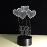 3D acrylic lamp - touch panel - remote control - LOVE / heartsLights & lighting